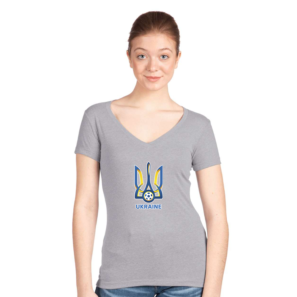 Women's Ukraine National Football Soccer Team  Next Level V-Neck T-Shirt